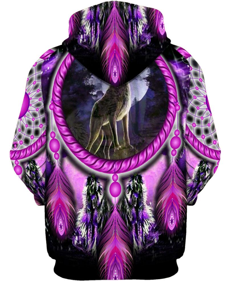 Native American Purple Circle Wolf
