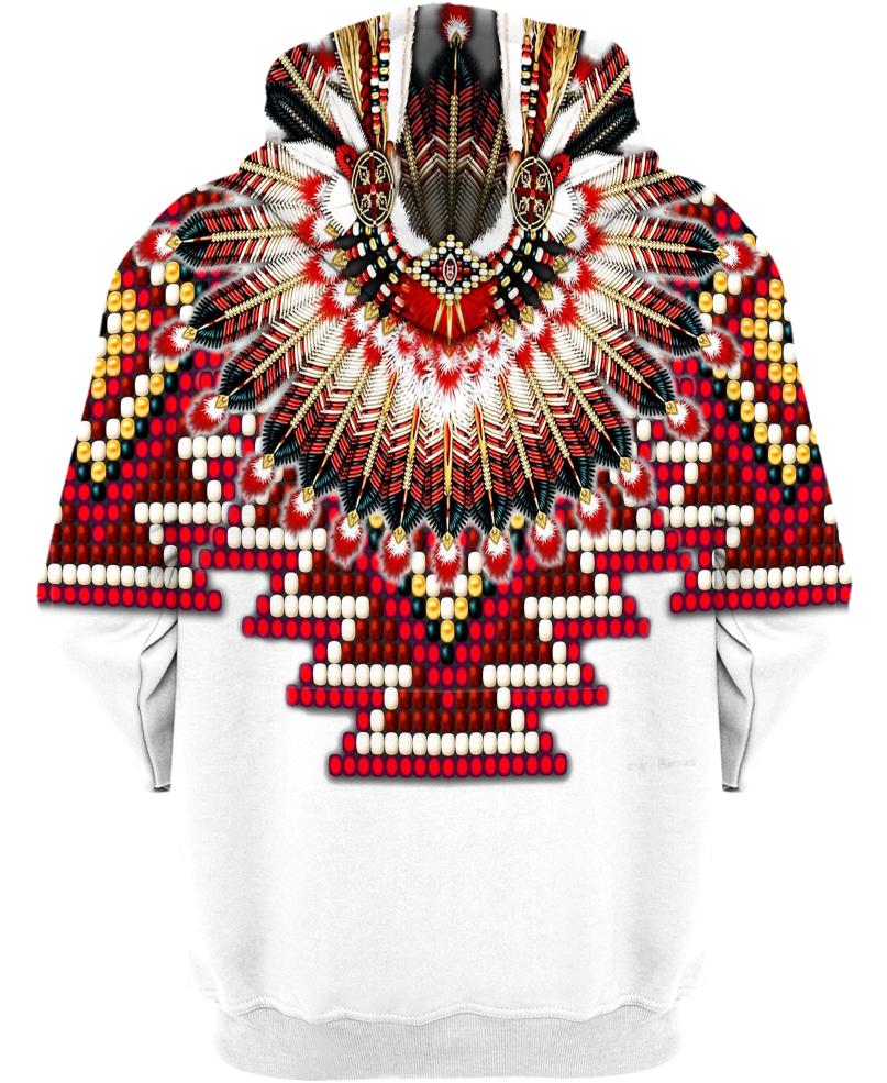 Native American White Red Pattern