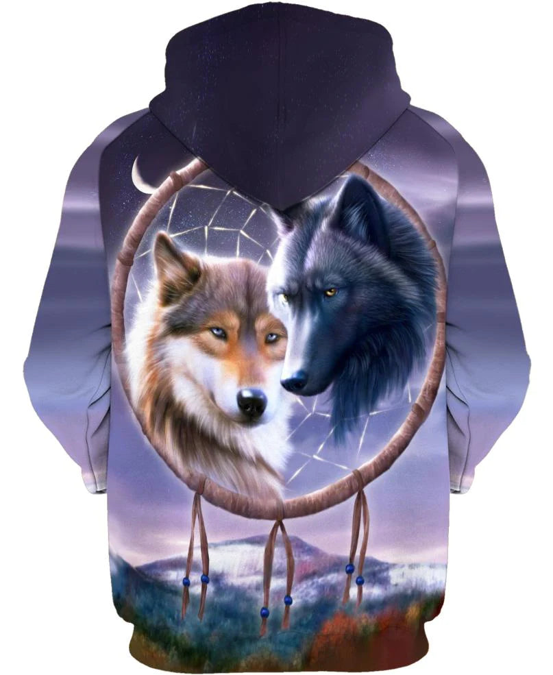 Native American Wolves Couple Dreamer