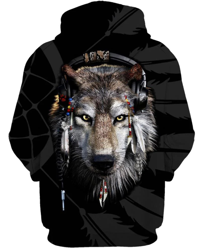 Native American Wolf Listen To Music