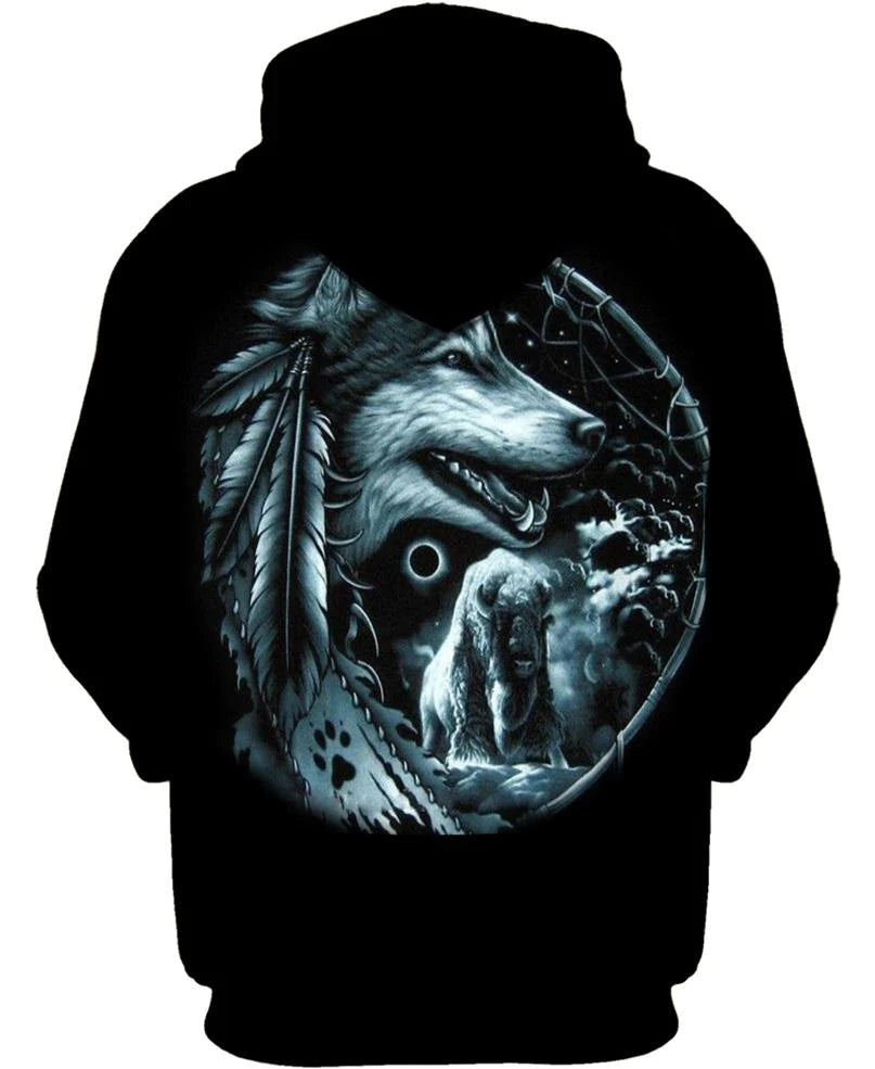 Native American The Fight Between Wolf & Buffalo