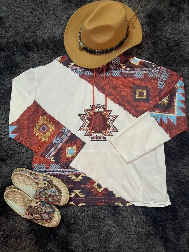 Aztec Pattern Hoodie - Female