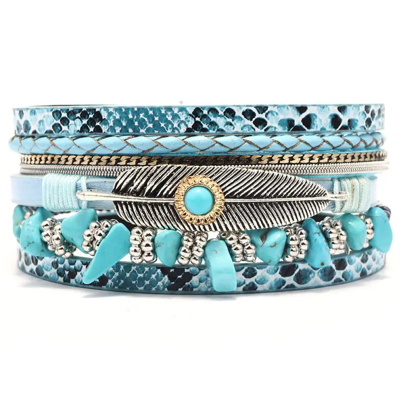 Leather Ethnic Bracelent