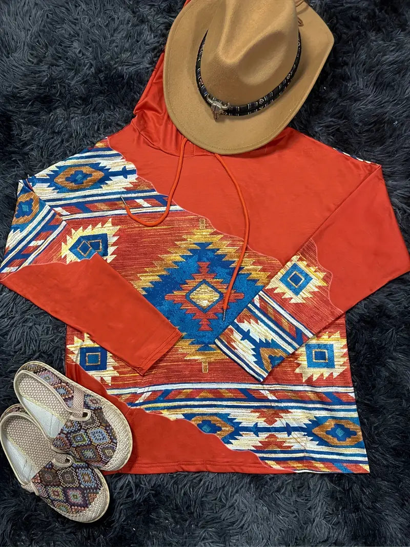 Aztec Pattern Hoodie - Female