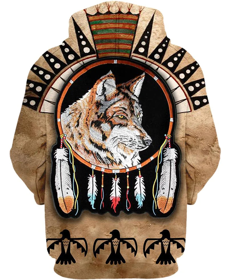 Native American Striped Wolf