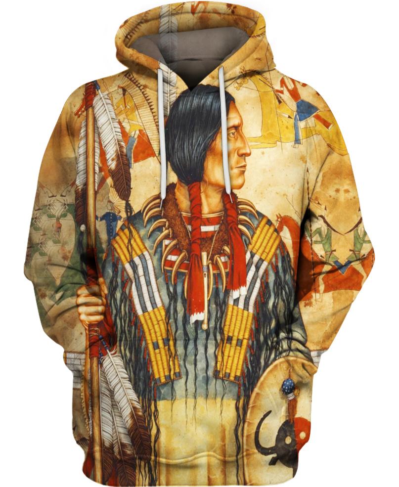 Native American Indian Chief Brown Backgroud