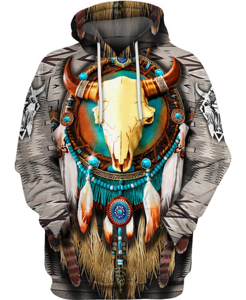 Native American Gold Bison Skull