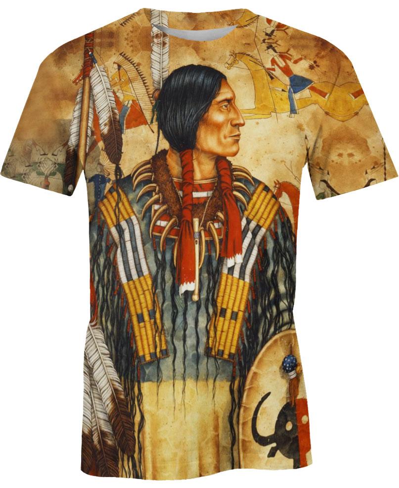 Native American Indian Chief Brown Backgroud