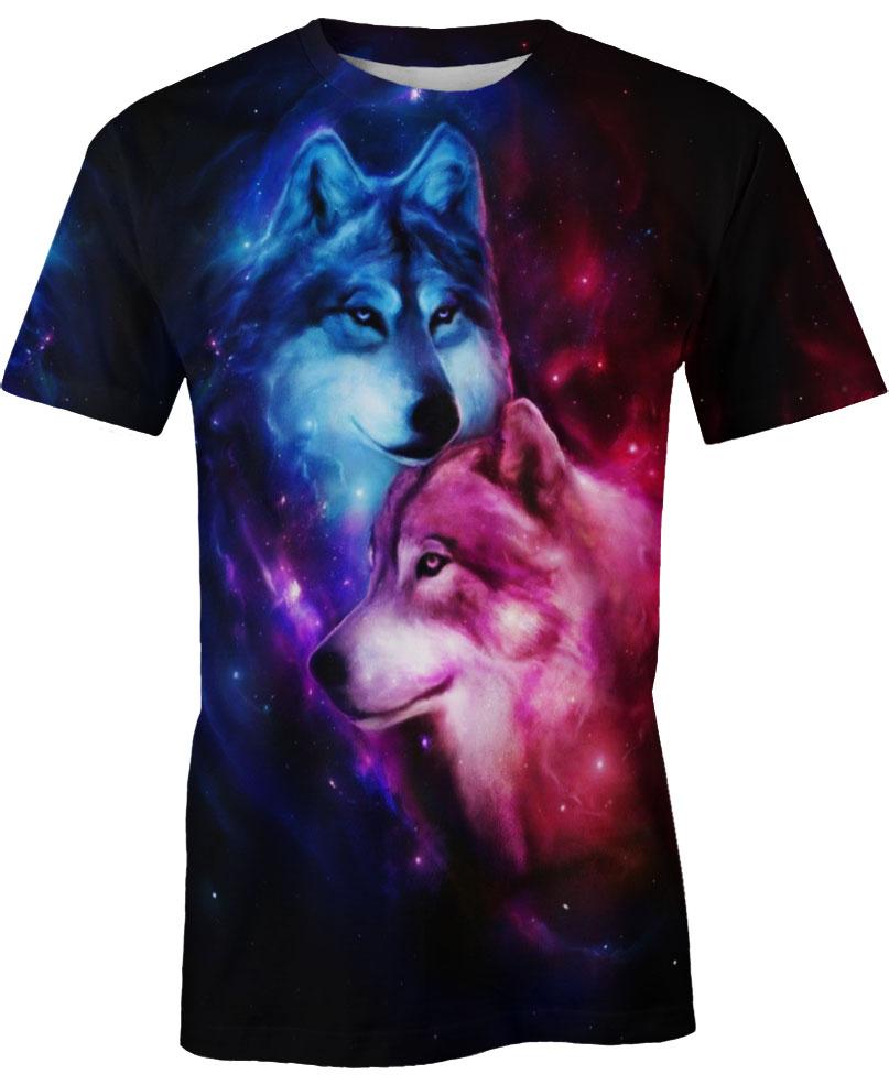 Native American Galaxy Couple Wolves