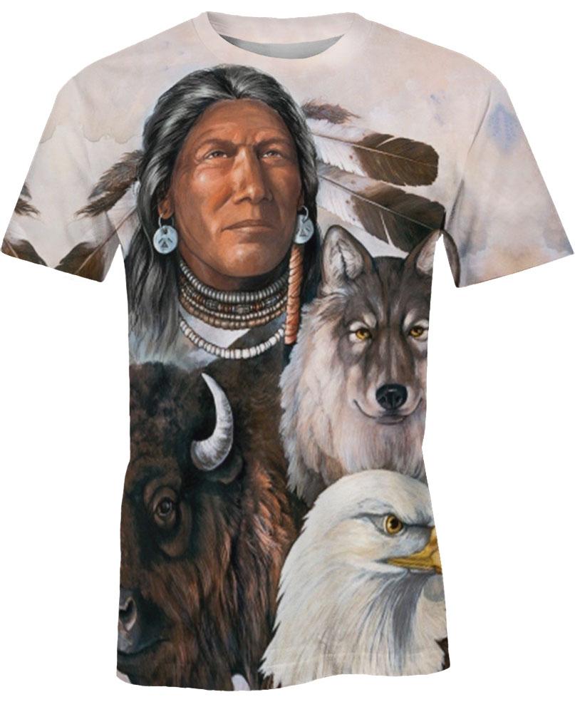 Native American Indian Chief & Animals