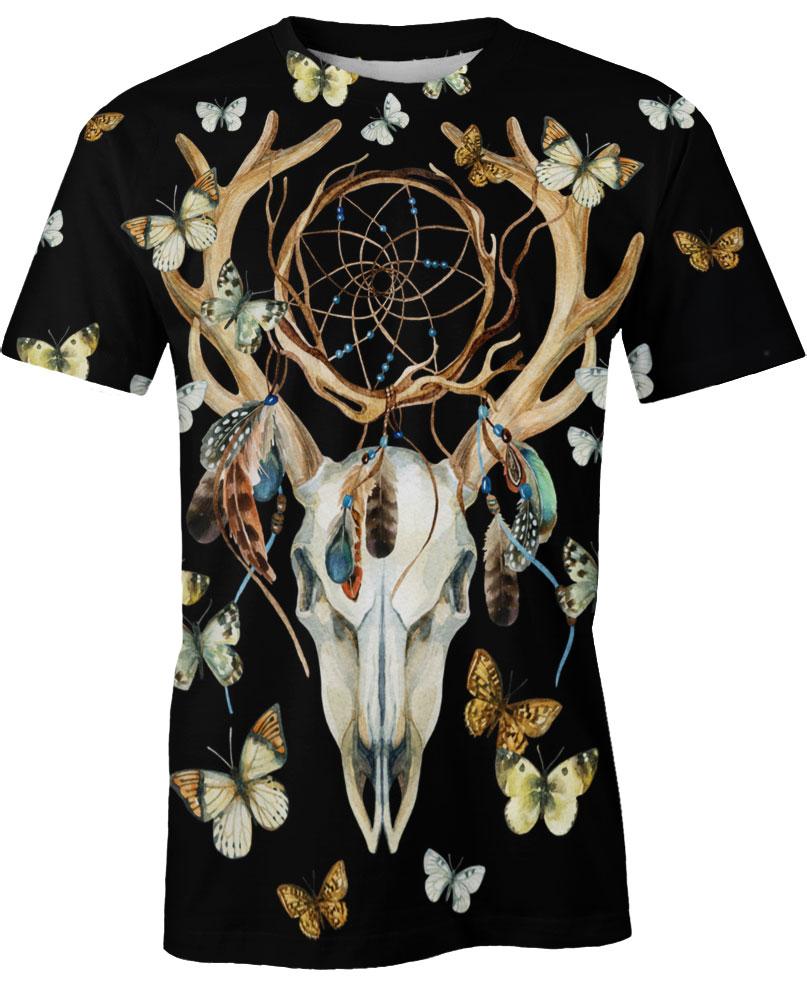 Native American Deer Skull Butterfly