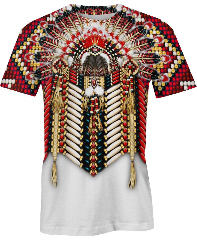 Native American White Red Pattern