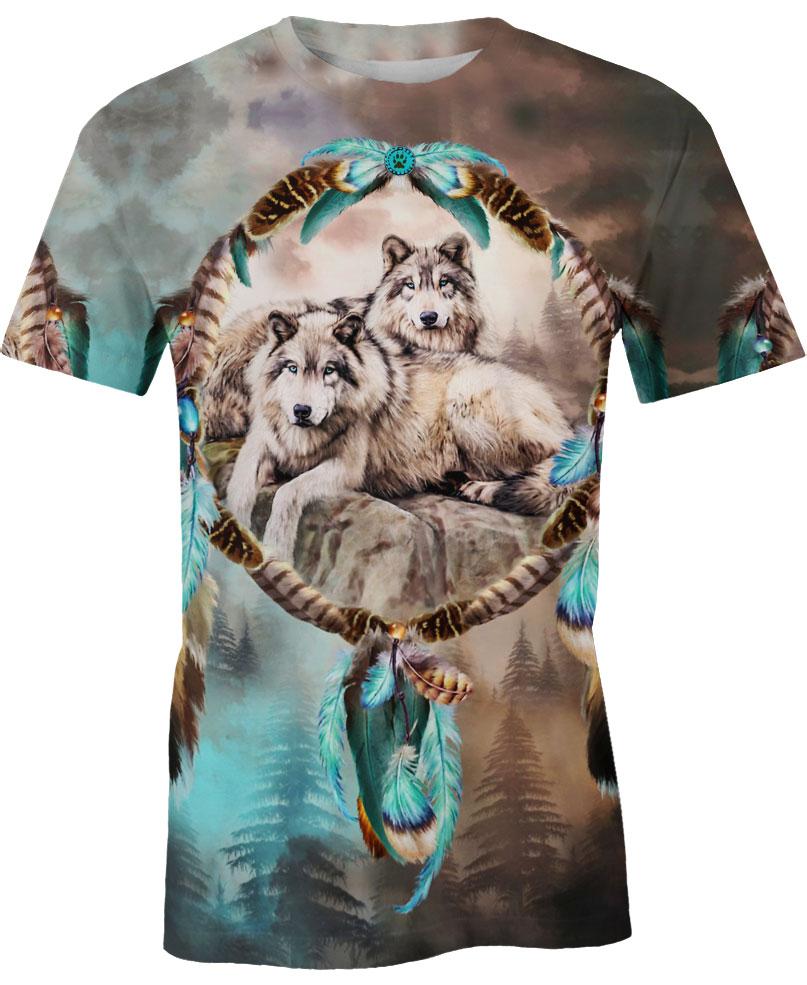 Native American Cute Wolves Couple