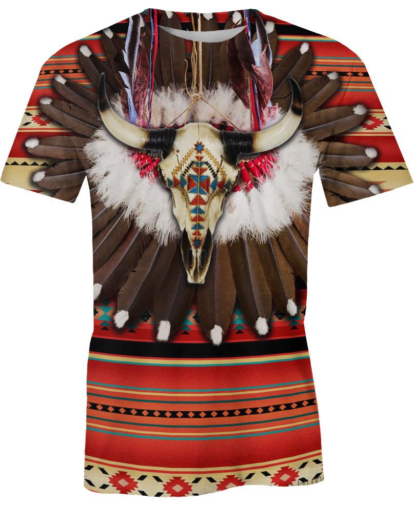 Native American Buffalo Skull Feathers