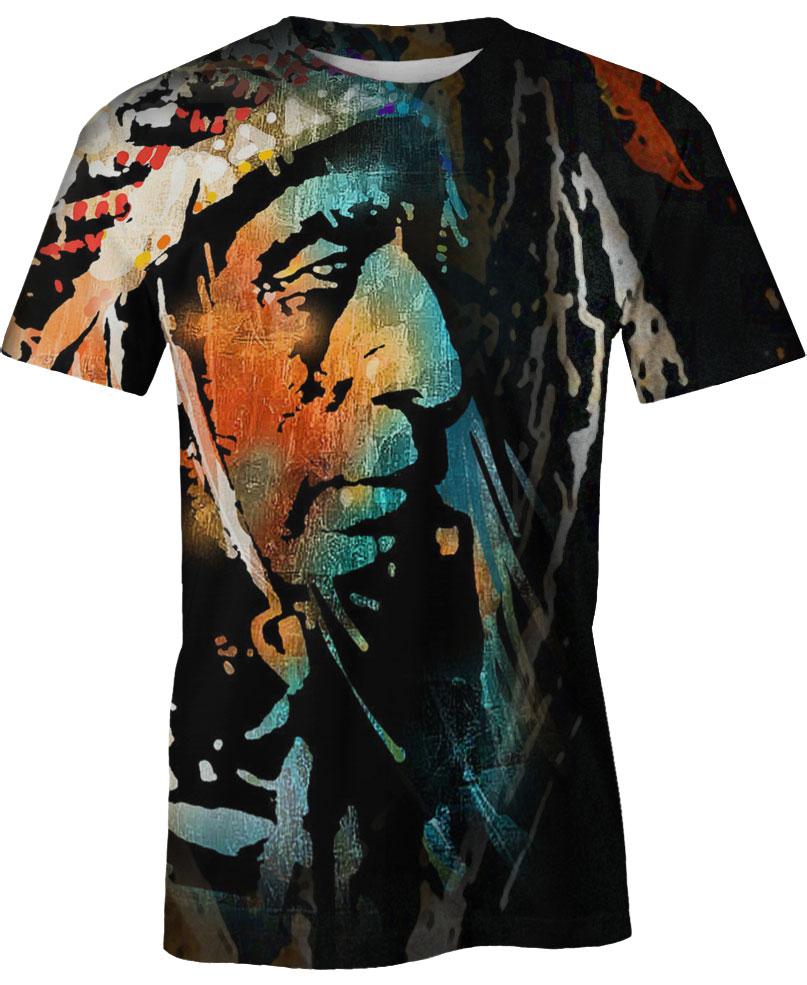 Native American Trail Of Indian Chief Colourful Painting