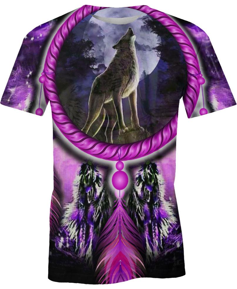 Native American Purple Circle Wolf