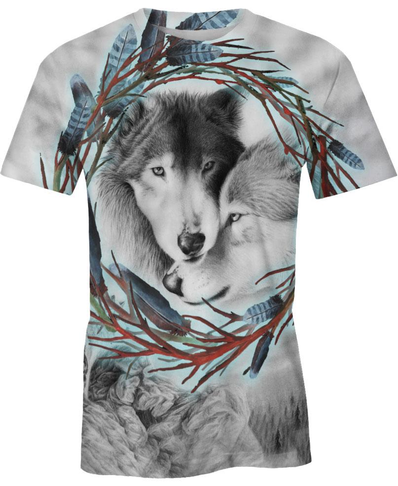 Native American Cute Couple Wolves