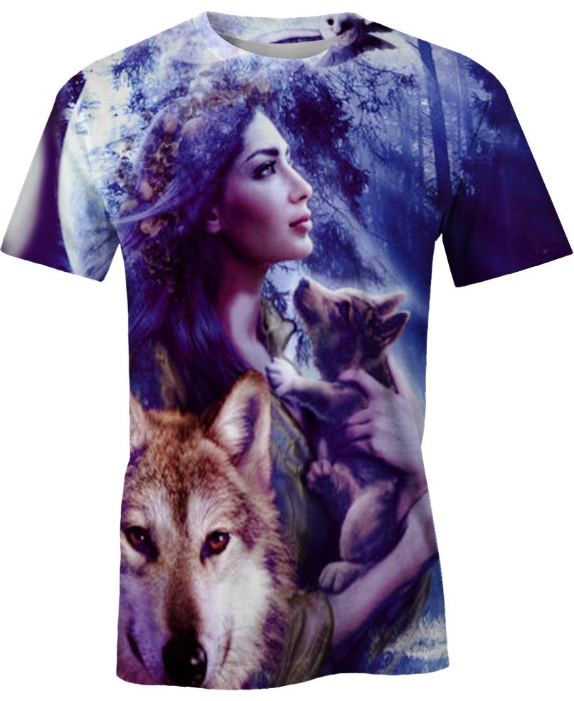 Native American Purple Girl Wolf