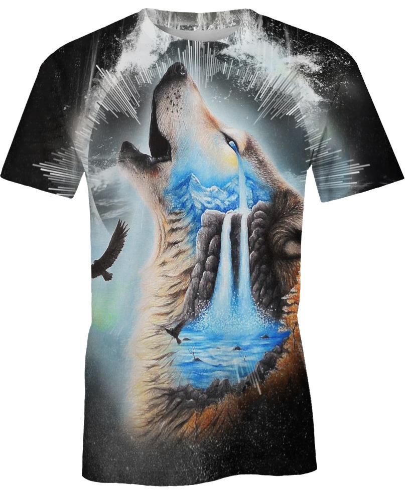 Native American Blue Nature & Wolf
