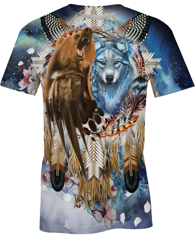Native American Blue Wolf & Brown Wolf