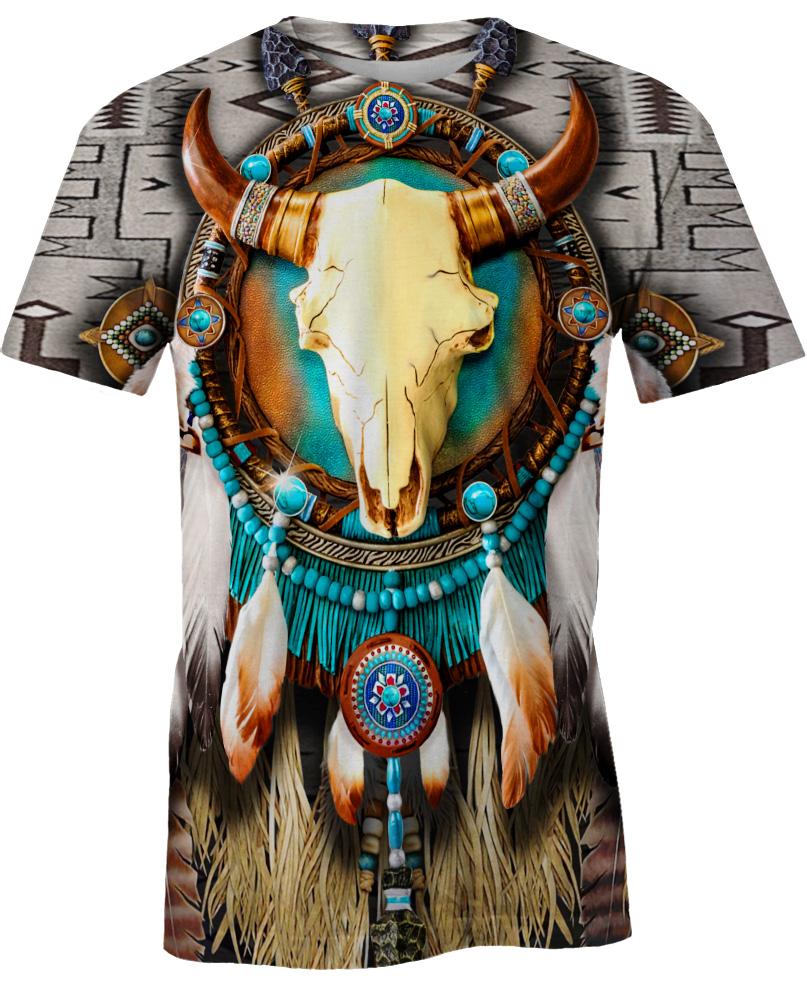 Native American Gold Bison Skull