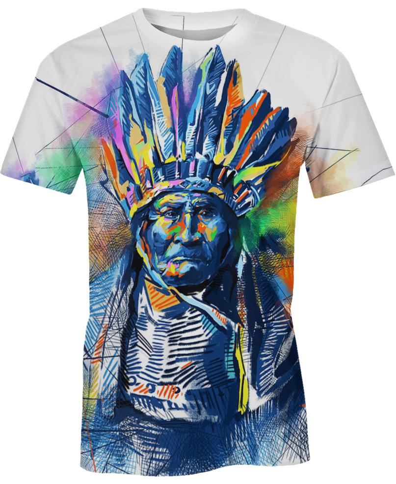 Native American Indian Chief Colourful Painting