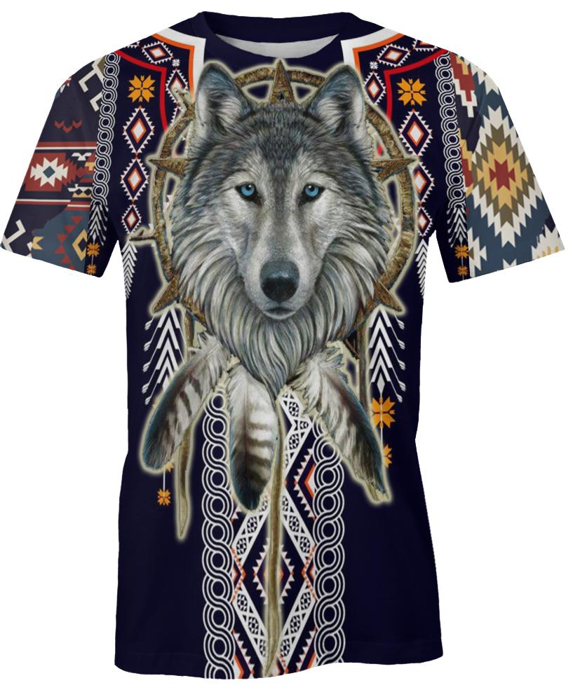 Native American Circle Wolf Head