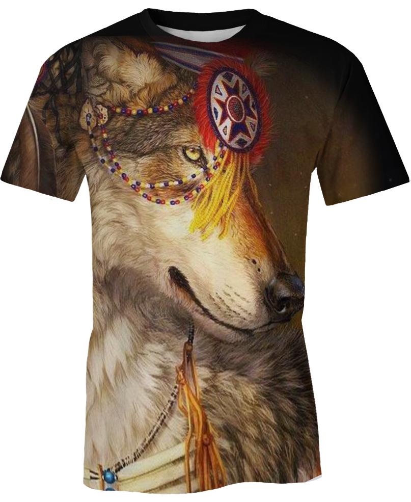 Native American Brown Wolf Head