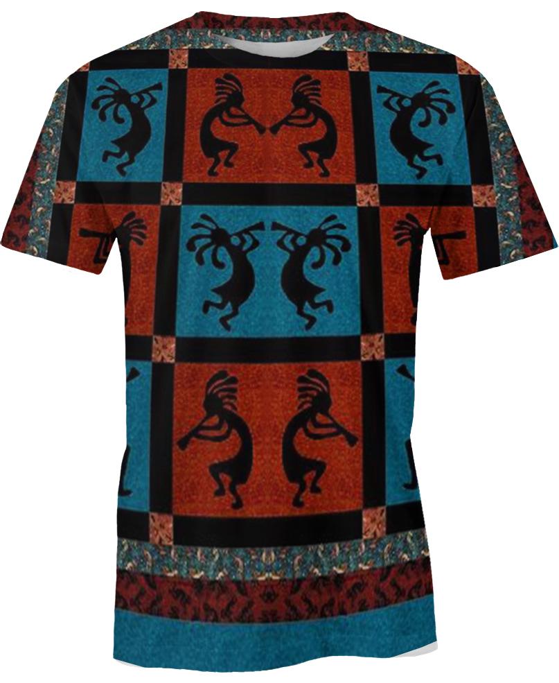 Native American Red Blue Dance Of Indian Chief