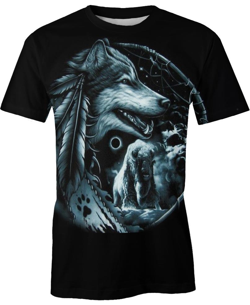 Native American The Fight Between Wolf & Buffalo