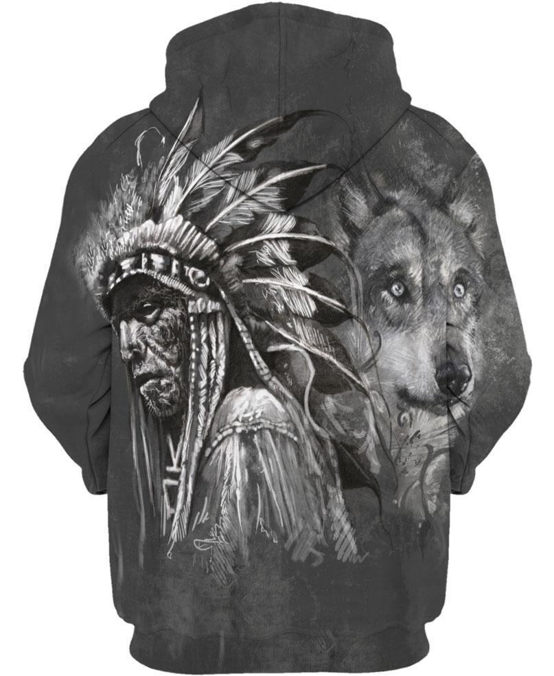 Native American Grey Wolf & Leader