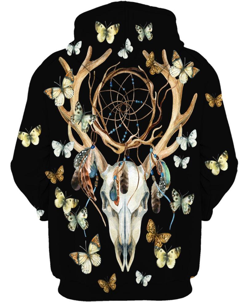 Native American Deer Skull Butterfly