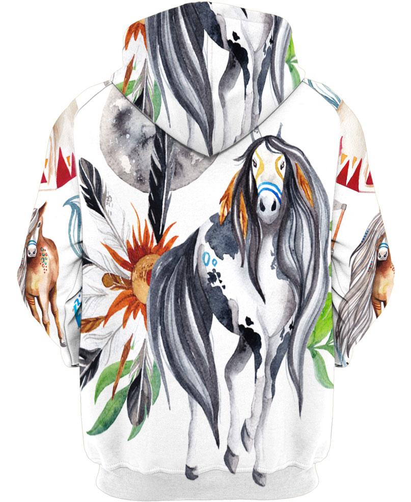 Native American White Horse