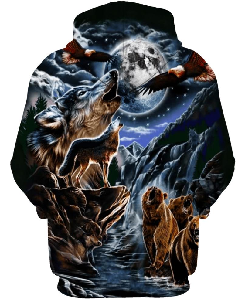 Native American Wolf Moon Eagle
