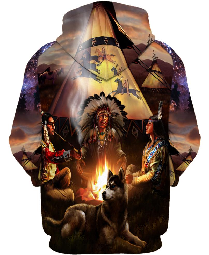 Native American Chief Wolf Fire