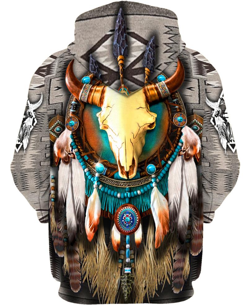 Native American Gold Bison Skull