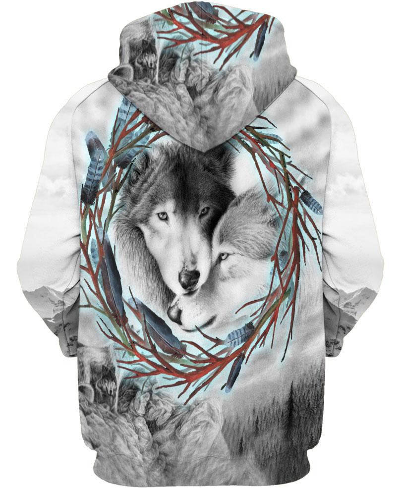Native American Cute Couple Wolves
