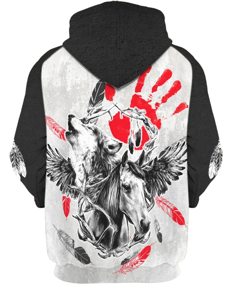 Native American Blood Hand & Animals