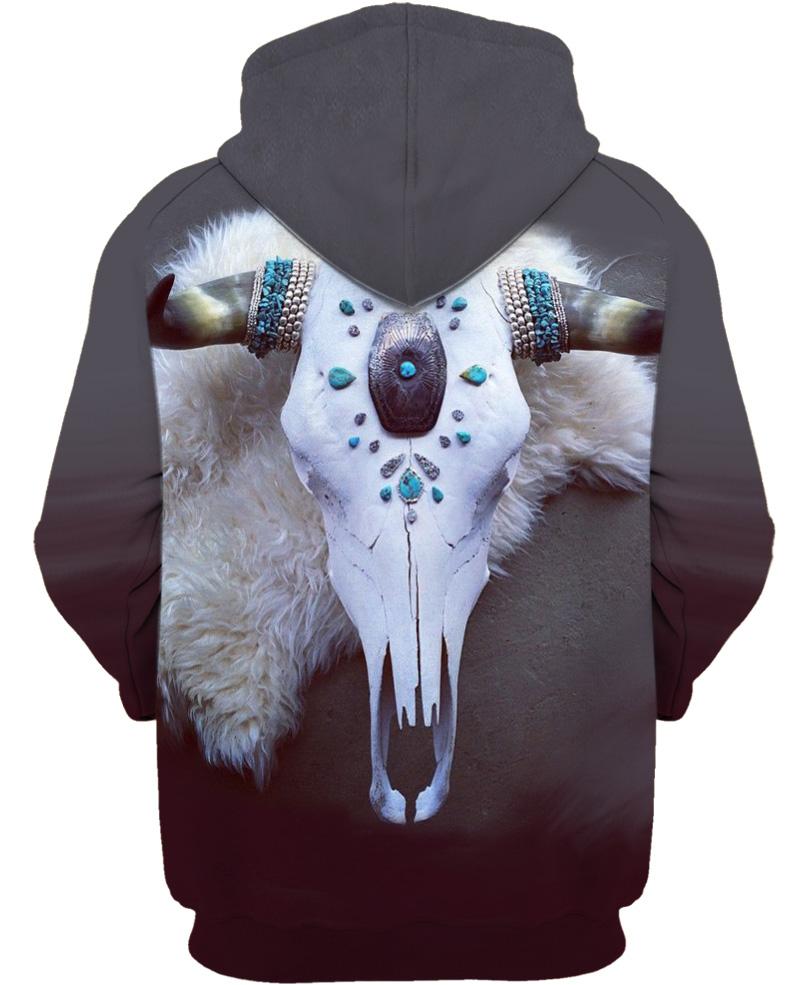 Native American Skull Blue Stone