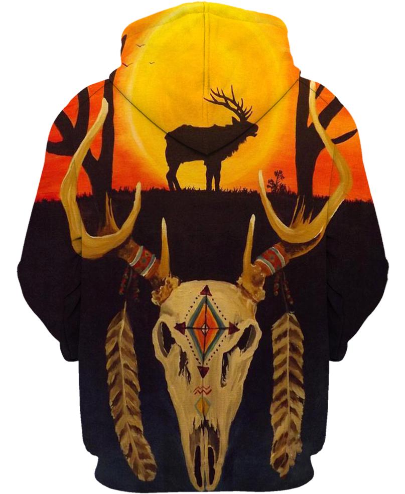 Native American Deer & Bison Skull