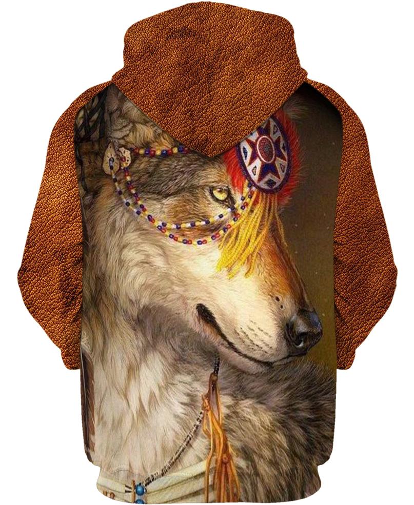 Native American Brown Wolf Head