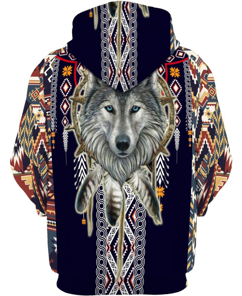 Native American Circle Wolf Head