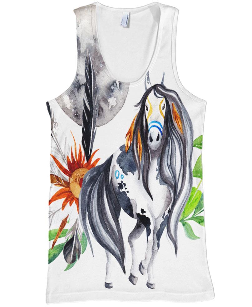 Native American White Horse
