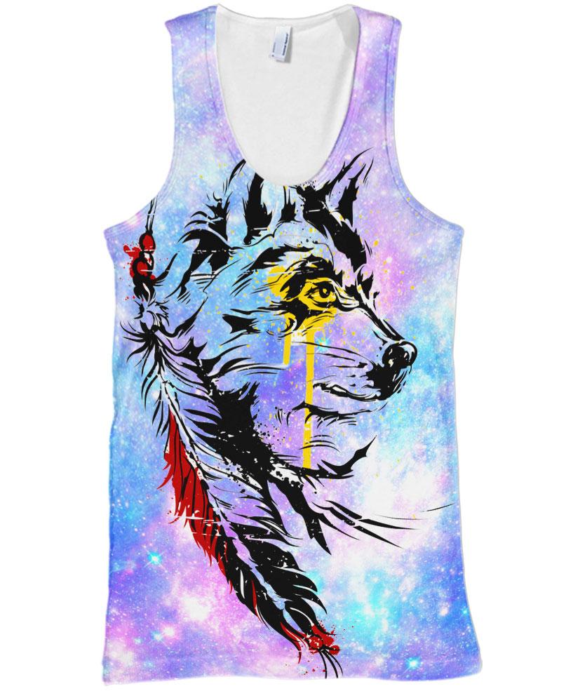 Native American Yellow Eyes Wolf