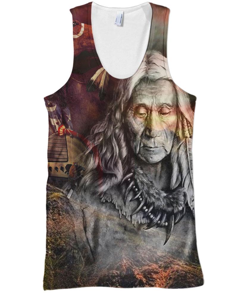 Native American Gray Old Indian Chief