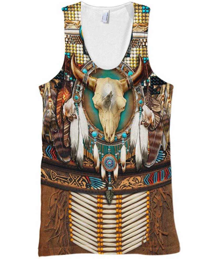 Native American Blue Skull Pattern