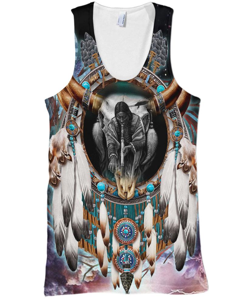 Native American Indian Chief Smoking