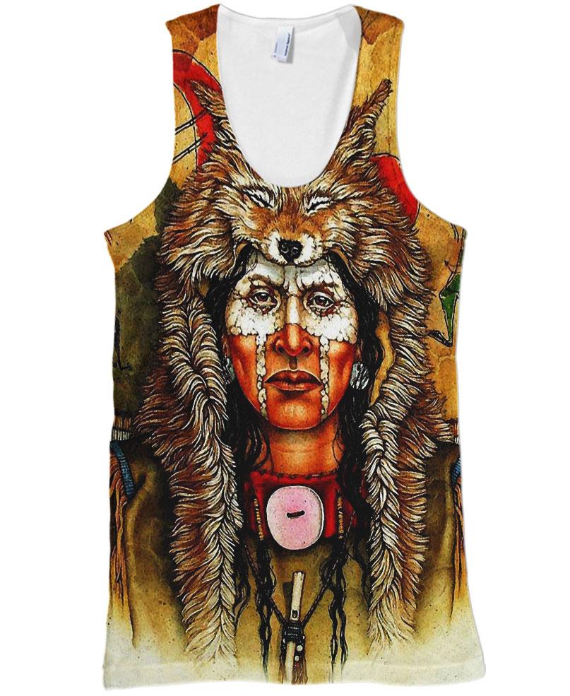 Native American Indian Chief With Tiger Hat