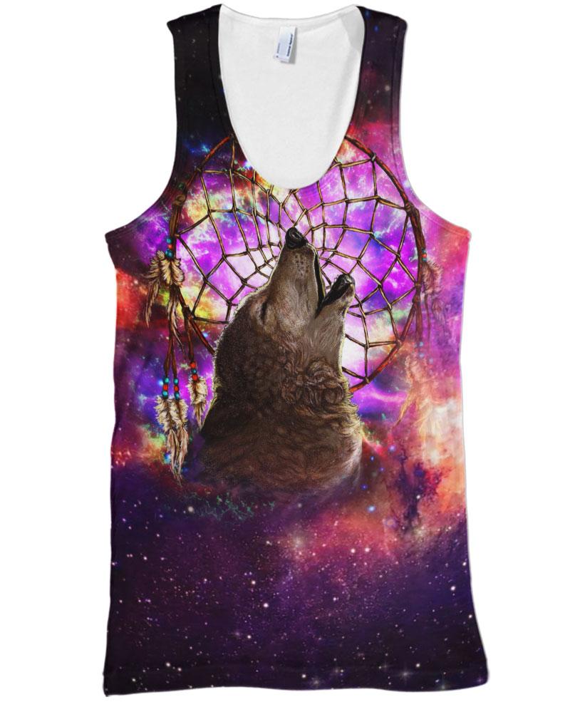 Native American Galaxy Purple Wolf Dream