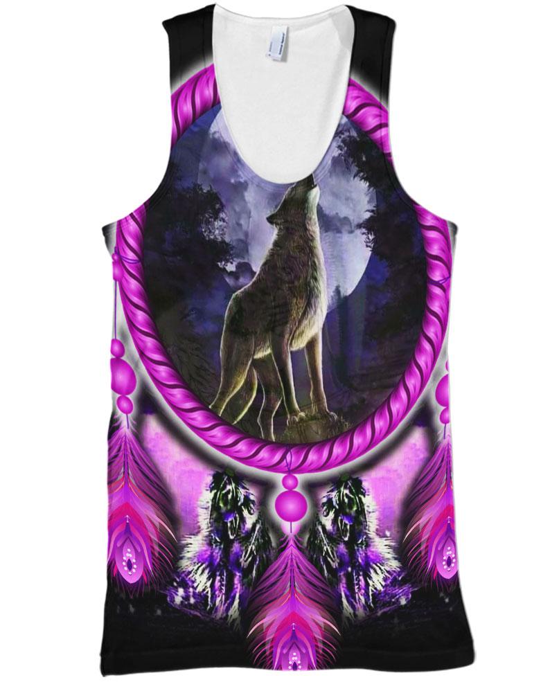 Native American Purple Circle Wolf